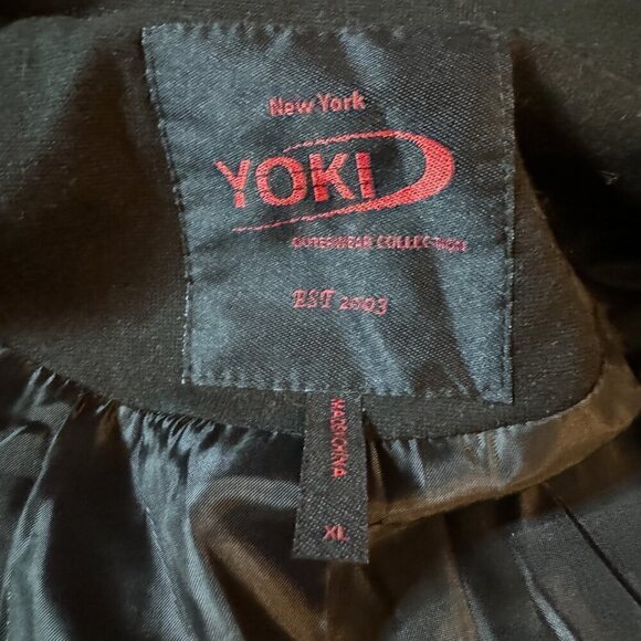 YOKI Faux Leather Sleeve Black Moto Zipper Vegan Jacket Coat Women's M - Picture 5 of 5